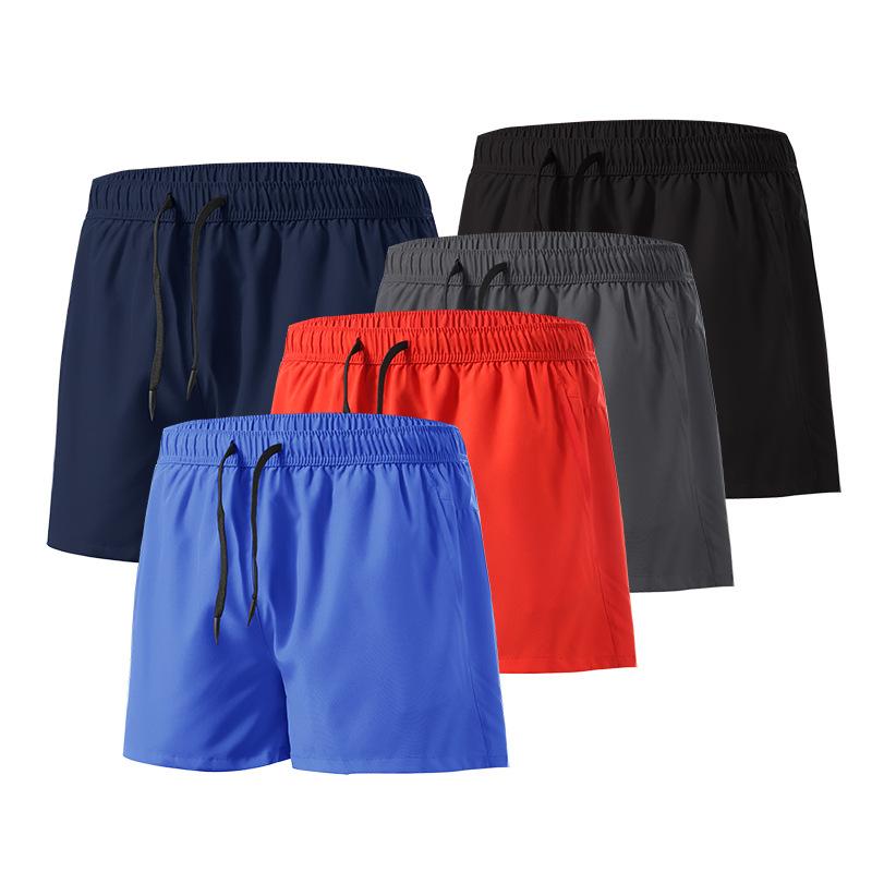 Summer Fitness Shorts Men's Running Training Quarter Pants Casual Fitness Large Size Quick-Drying Double-Layer Sports Shorts 4