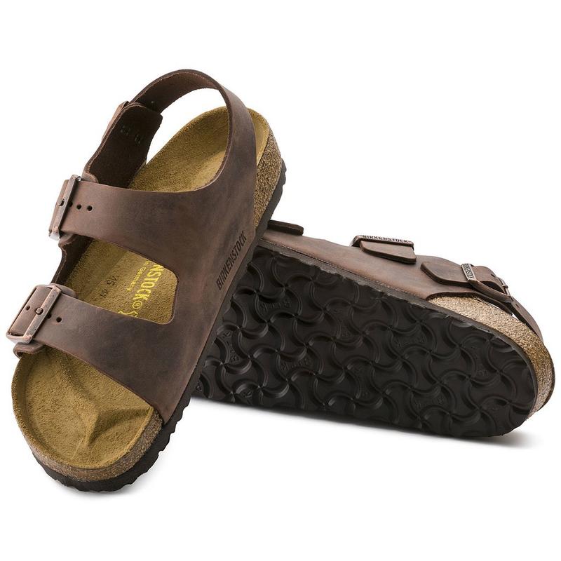 Birkenstock Men Sandals Women Back/Ankle-Strap Milano Oiled Leather Sandals 3