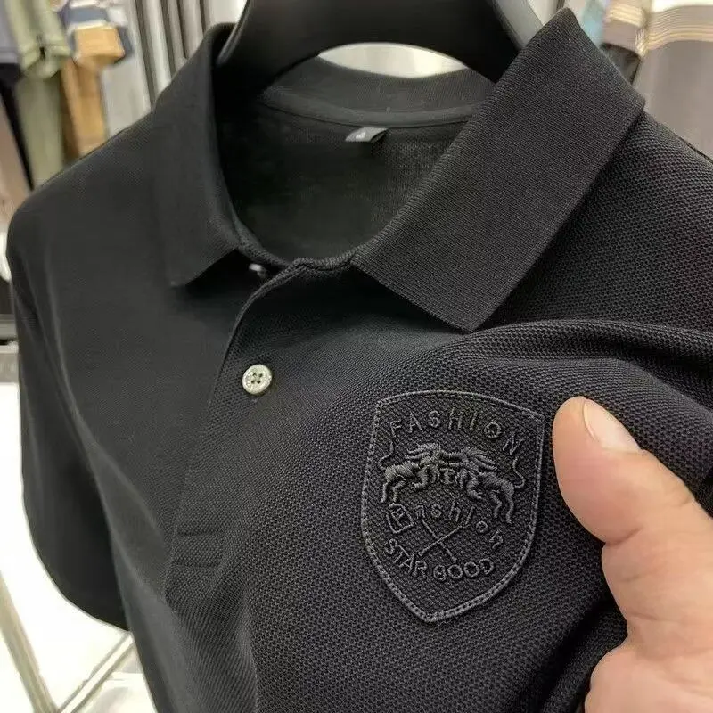 Áo Thun Polo Nam Ngắn Tay, Thêu Ve Áo Thường Ngày, Cổ Ve Áo Menswear Có Cổ Shirt 1