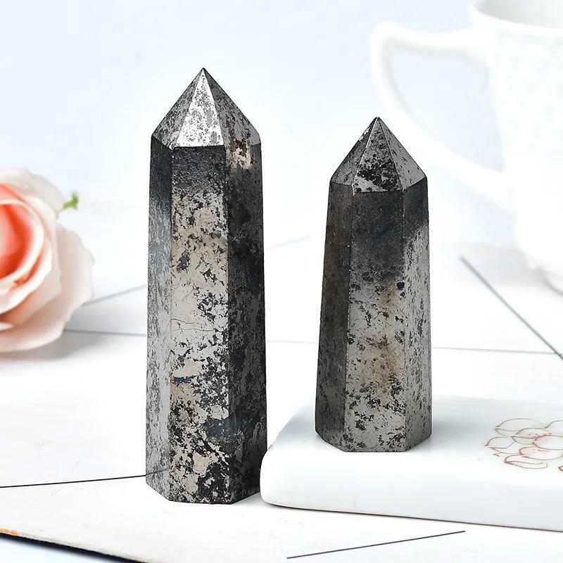 Product Introduction of Natural Hematite Crystal Point Healing Stone Obelisk Pyrite Quartz Wand Beautiful Ornament for Home Decor Energy Stone PyramidFashion Jewelry Accessories 10