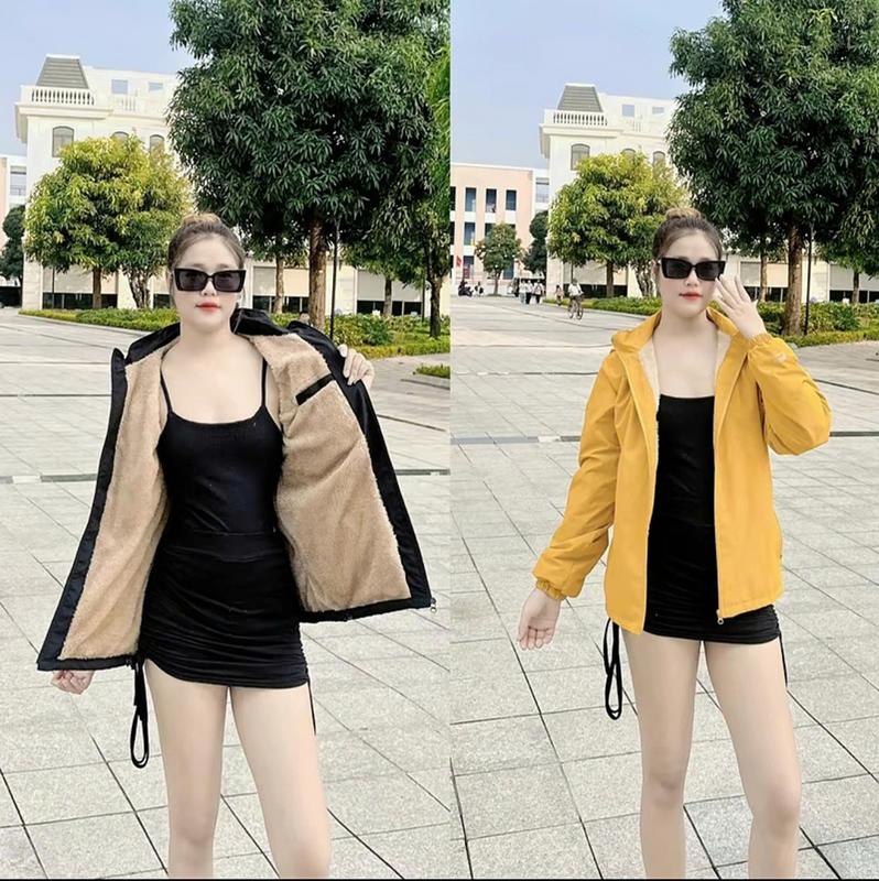 Áo khoác NỮ Lót Lông Cừu Cao Cấp Chống Thấm Nước - Women Nhung Voi Jacket Top 1