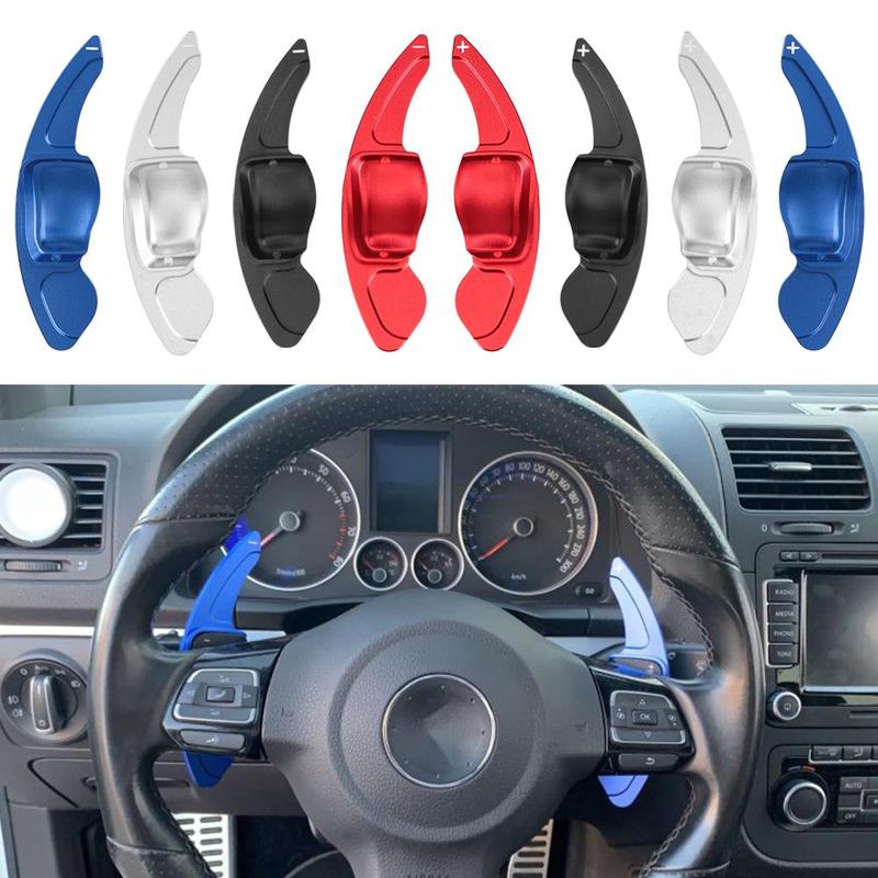 Car Steering Wheel Paddle Shift Extension Cover, Aluminum Alloy Car Steering Wheel Paddle Shift Extension Cover, Car Accessories for VW Golf 5 6 MK6 GTI R Jetta MK5 Passat B6 B7 CC Sharan Tiguan 5
