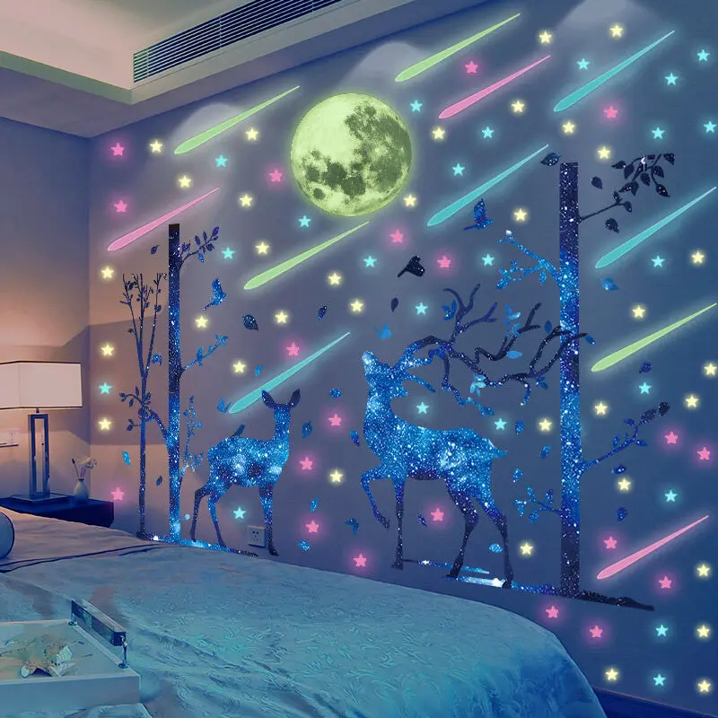 Pvc Light Stickers 3D Wall Stickers Bright Fluorescent Light Ceiling Stickers Children's ...