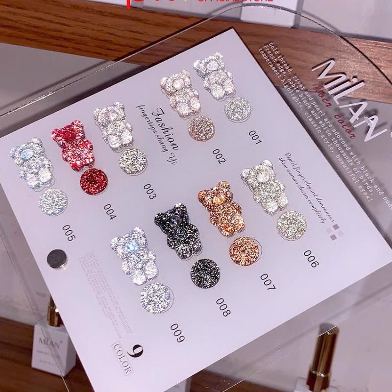 Set sơn thạch nhũ flash 9 màu Milan Nữ