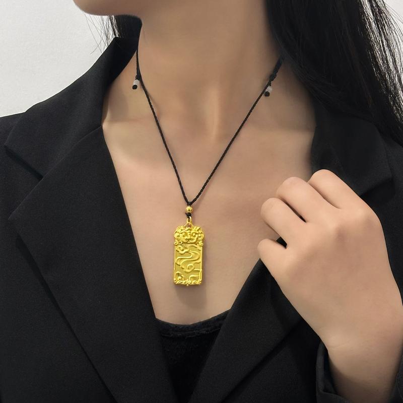 Product Introduction of Luxurious Chinese Style New Chinese Wedding Gold Fu Character Gourd Pendant Ethnic Style Premium Buddha Head Little Fat Fu Pendant Necklace 21