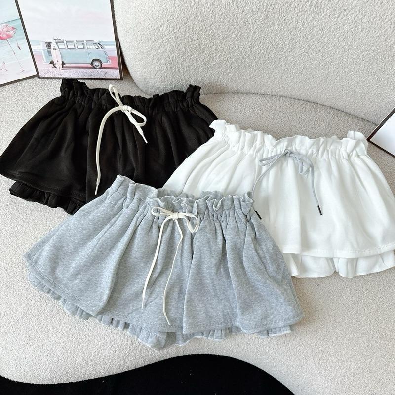 Chân váy tầng xoè vải nỉ phồng xinh rút dây xám đen trắng VANISA CV032