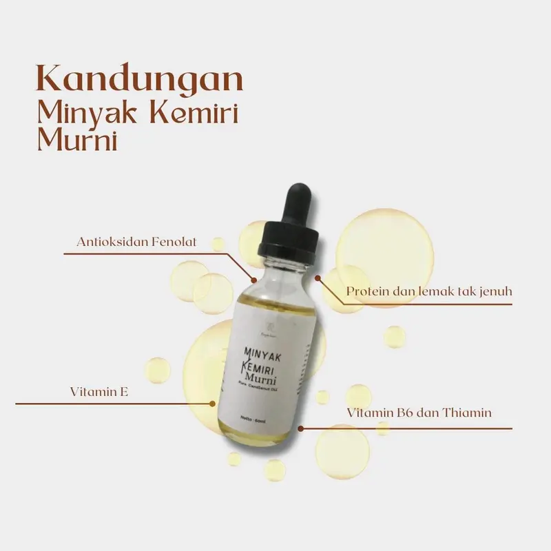 minyak kemiri asli murni 100% Penumbuh rambut Menumbuhkan Menebalkan Menghitamkan Perawatan Melembutkan Shampo 5