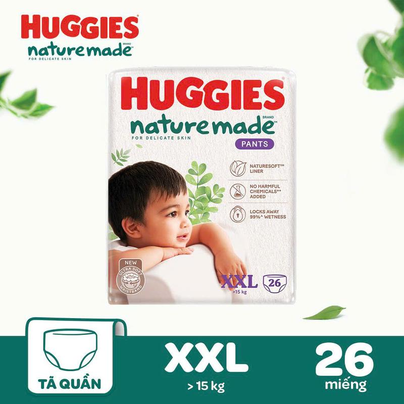   COMBO 4 BỊCH  BỈM HUGGIES PLATINUM NATURE MADE bông hữu cơ dán  quần đủ size ngày đêm 