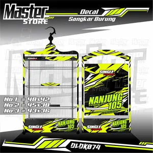 Stiker Decal Sangkar Burung Kotak Motif NANJUNG Terbaru Full Laminasi Anti Gores & Anti Luntur Bisa Request Nama, Gambar, Dll - Stiker Decal Sangkar Burung Kotak Murah Berkualitas