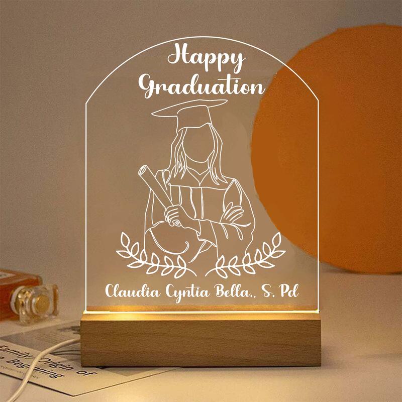 Lampu hias ukiran akrilik untuk hadiah, kado, pernikahan, wisuda, lamaran, dan ulang tahun White 2
