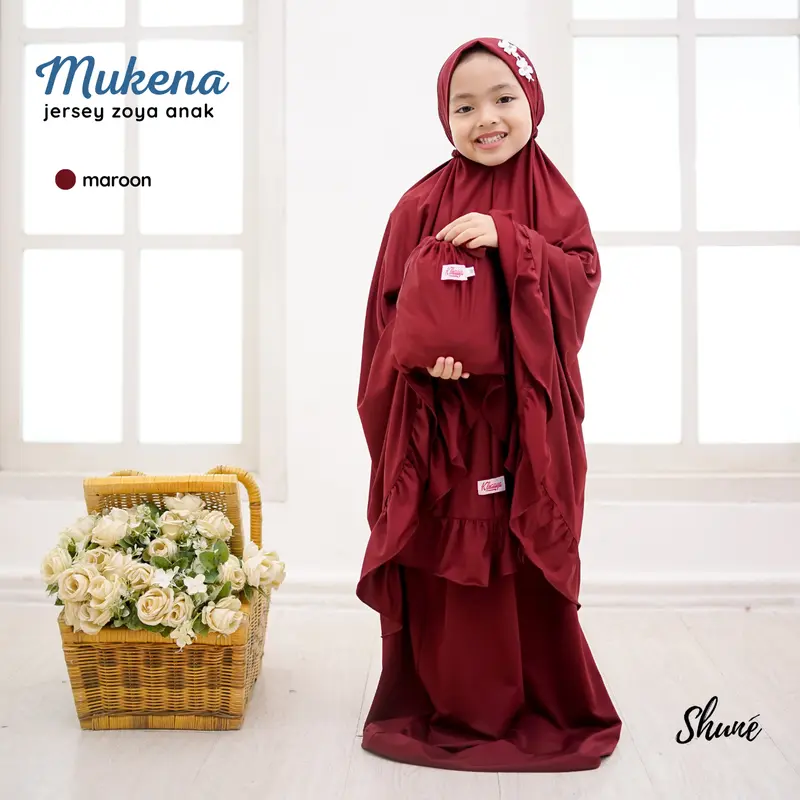 Shune Mukena Anak 2-15 Tahun S-XL Jersey Zoya Adem Ringan Free Tas 0