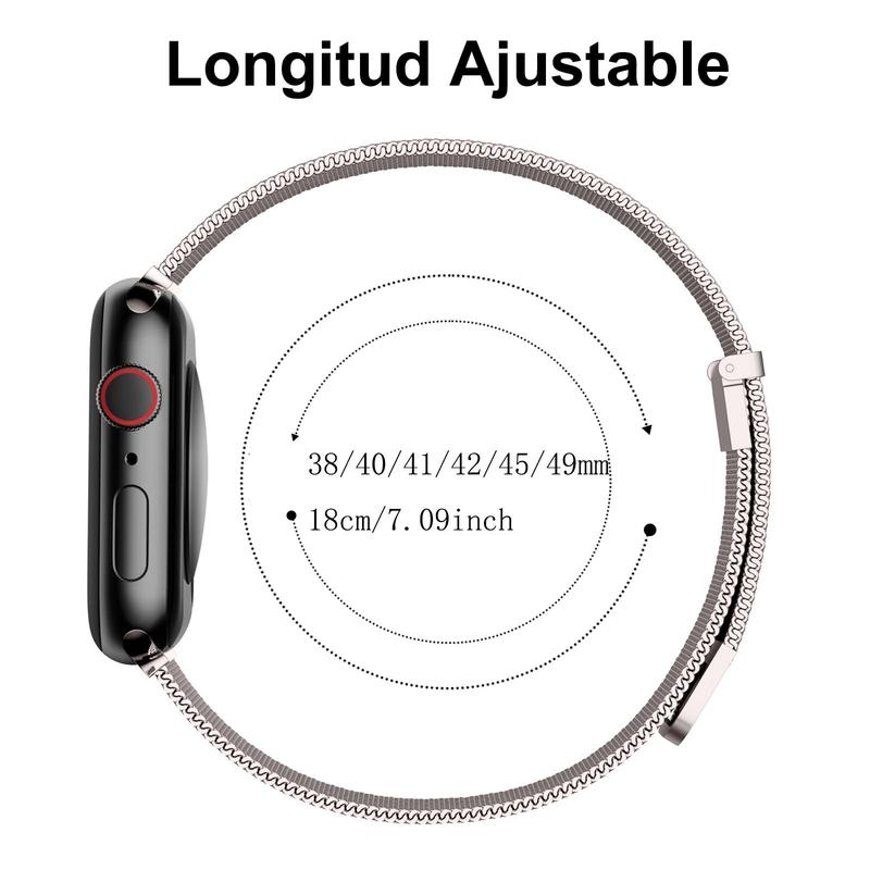 Magnetic Closure Watch Band (Band Only), 1 Count Durable Metal Watch Band for Women & Men, Smart Watch Accessories Compatible with iWatch Series 7 8 6 5 4 3 2 1/Ultra/SE 1