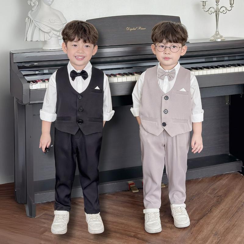 Set Gile Fbaby 4 Chi Tiết Áo Sơ Mi, Nơ Mặc Đi Tiệc, Sinh Nhật Hàng Thiết Kế Cao Cấp