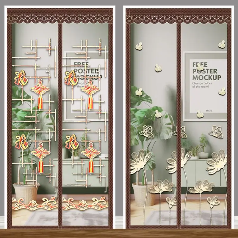 Rèm chống muỗi Velcro, lưới kim cương chống muỗi vào mùa hè, hộ gia đình, phòng ngủ cao cấp, từ tính mạnh, tự mồi, màn hình không đục lỗ, cửa ra vào và Windows