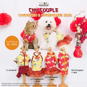 POMAPOO - Baju Kucing dan Baju Anjing CNY Couple Changsan & Cheongsam 2026 Chinese New Year & Imlek Edition
