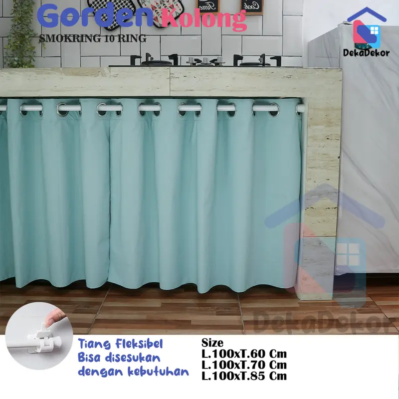 Gorden Smokring Waterproof tahan air dan anti noda pemasangan pakai tiang 2