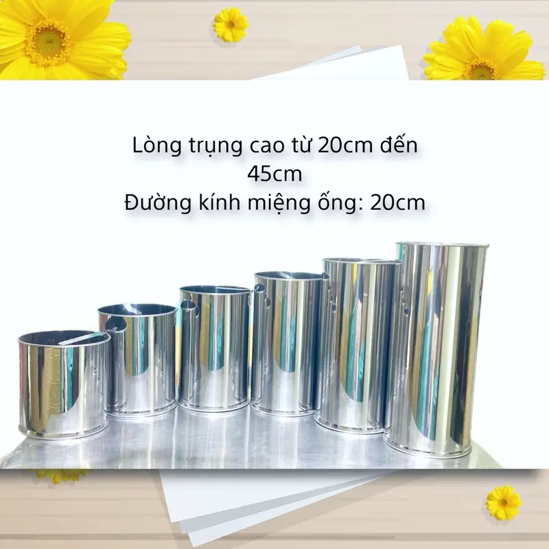 Ống trụng phở / Lòng trụng phở, trụng hủ tiếu inox 430 (đường kính miệng ống 19.5cm, 6 size) 1