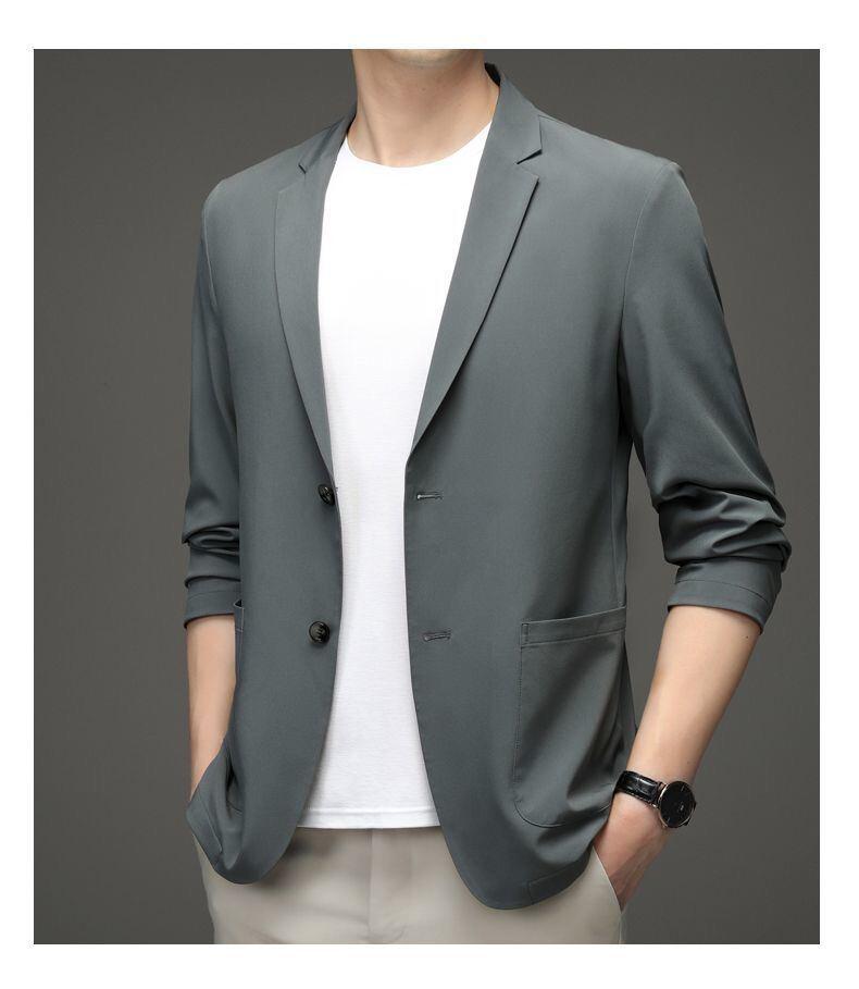 Product Introduction of Thin, loose men's suit for summer. Sun Protection Coat Ice Silk Casual Business Style Sun Protection Coat for Men 12