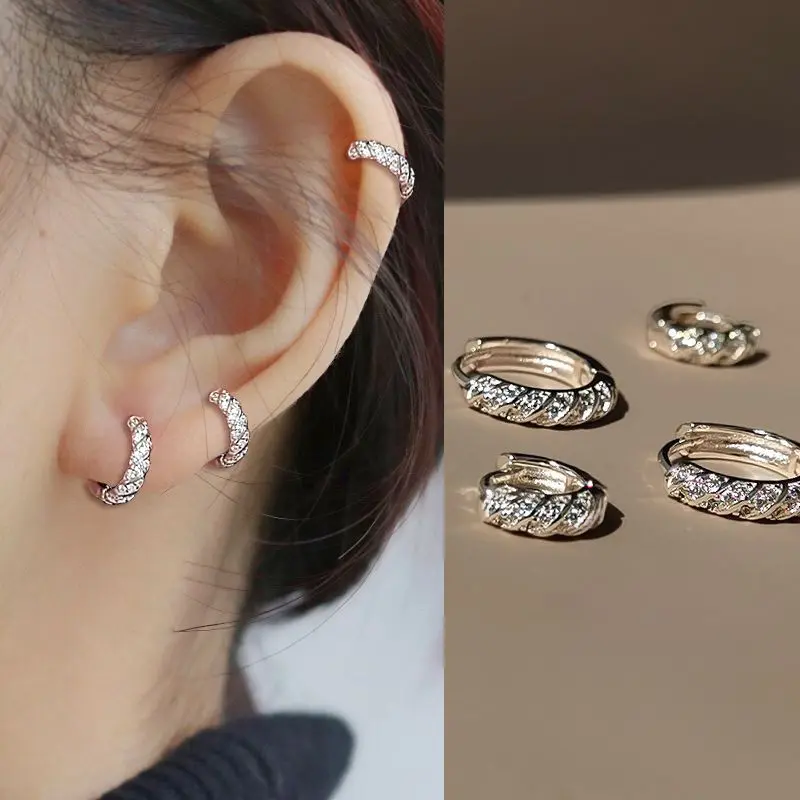 Super Sparkling Circle Ear Buckles For Women'S Temperament Earrings New Style