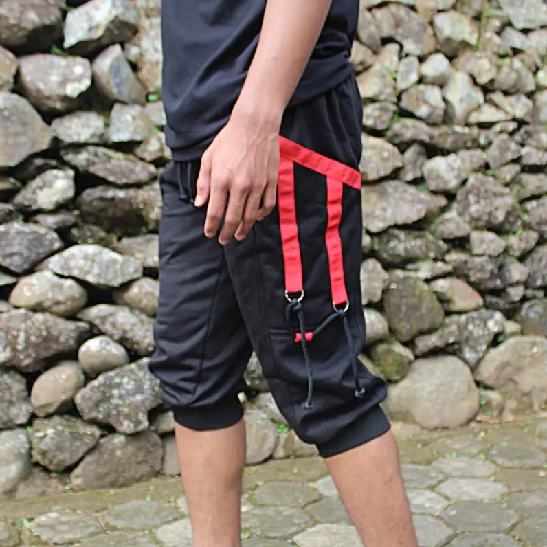 Celana pendek 3/4 kain Fleece nyaman sport Uniseks Pria Wanita 4