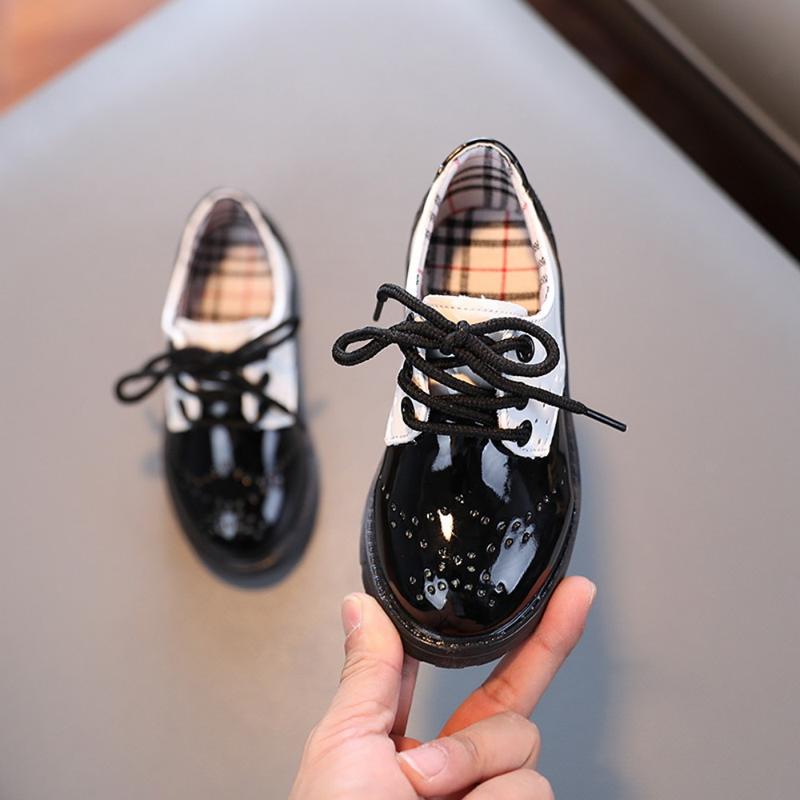 Product Introduction of 2024 Spring and Autumn Little Boy Casual Versatile British Style Academy Small Leather Shoes Little Girl Small Middle School and Older Children Performance Shoes 9