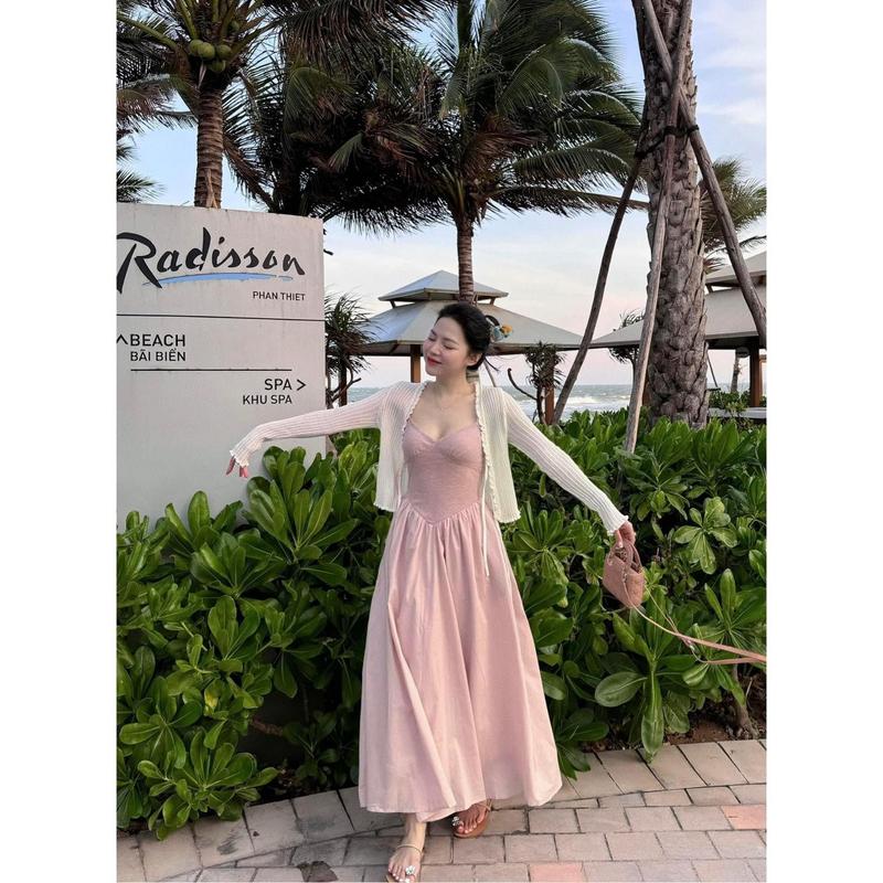 [ Bigsize 55-100kg] Áo khoác len tăm giấy viền bèo mặc ngoài 2 dây, bra, váy điệu