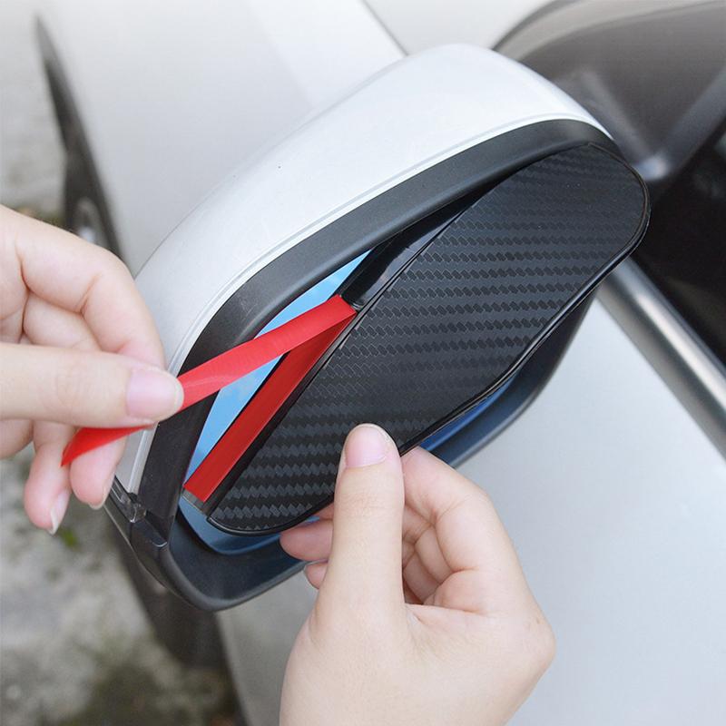 Tấm Chắn Gió Gương Chiếu Hậu Ô Tô Bằng Sợi Carbon Tấm Che Mưa, Bảo Vệ Linh Hoạt Cho Lông Mày, Tấm Che Mưa Lông Mày, 2 Cái / lốc 2