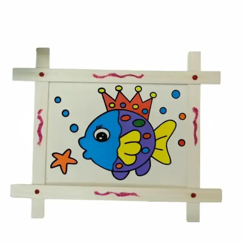 Tranh tô màu gỗ + kèm vĩ 6 màu + cọ (22x27cm), tranh gỗ tô màu nước, tranh tô màu cho bé Vẽ Tranh Diy 2