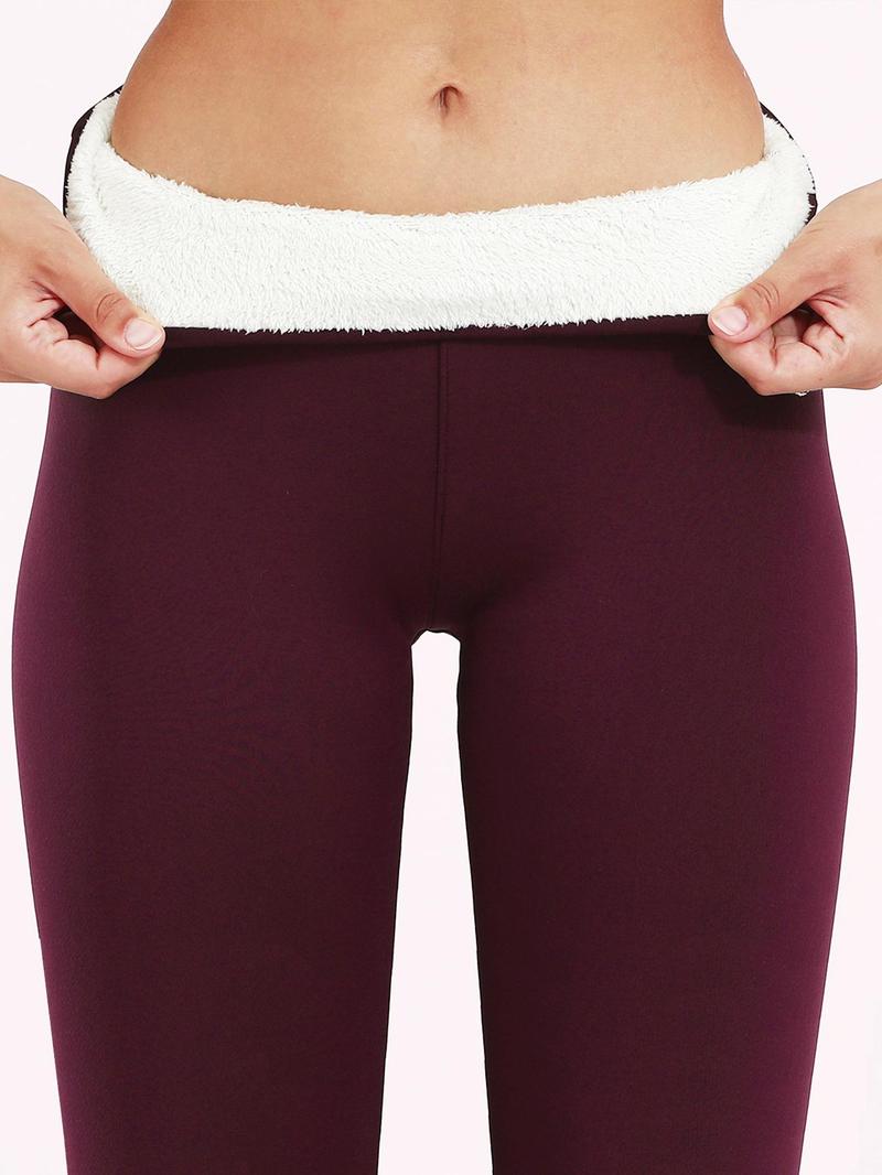 Product Introduction of Women's Solid High Waist Thermal Lined Leggings, Casual Comfy Skinny Pants for Daily Outdoor Wear, Trousers for Women Spring Warm Trousers, Women Bottoms for Fall & Winter Gym Wear Womenswear Comfort Basic Minimalist 8
