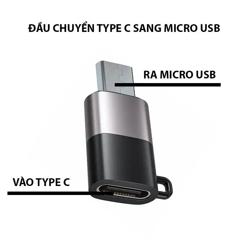 Đầu chuyển đổi Type C sang lightning và micro usb dùng cho mic không dây Usb OTG Phone Phụ Kiện micrô không dây có 8