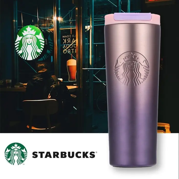 STARBUCKS TUMBLER SIREN BLACK MATTE PURPLE TROY LIMITED RARE STAINLESS