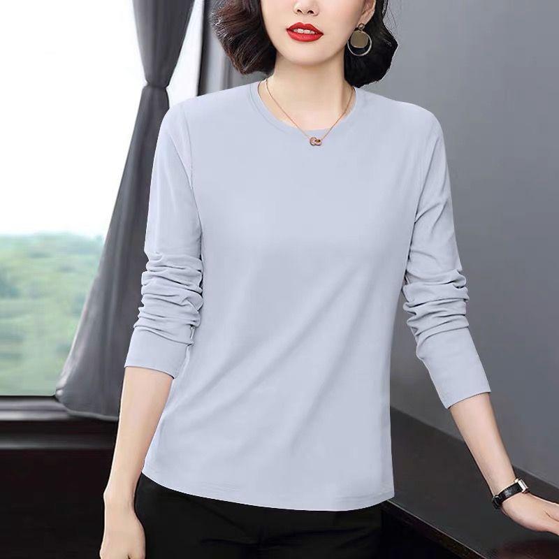 Product Introduction of Áo thun dài tay màu trơn cho mẹ trung niên 2024 Áo nữ mùa thu và mùa đông có thể mặc bên trong Áo lớp cơ bản mặc bên trong quần áo mùa thu cho người trung niên và cao tuổi 8