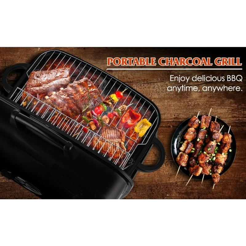 Portable Charcoal BBQ Grill, Small Grills and Smokers, Folding Tabletop Grills, Camping, Patio, Backyard, Outdoor Cooking 7