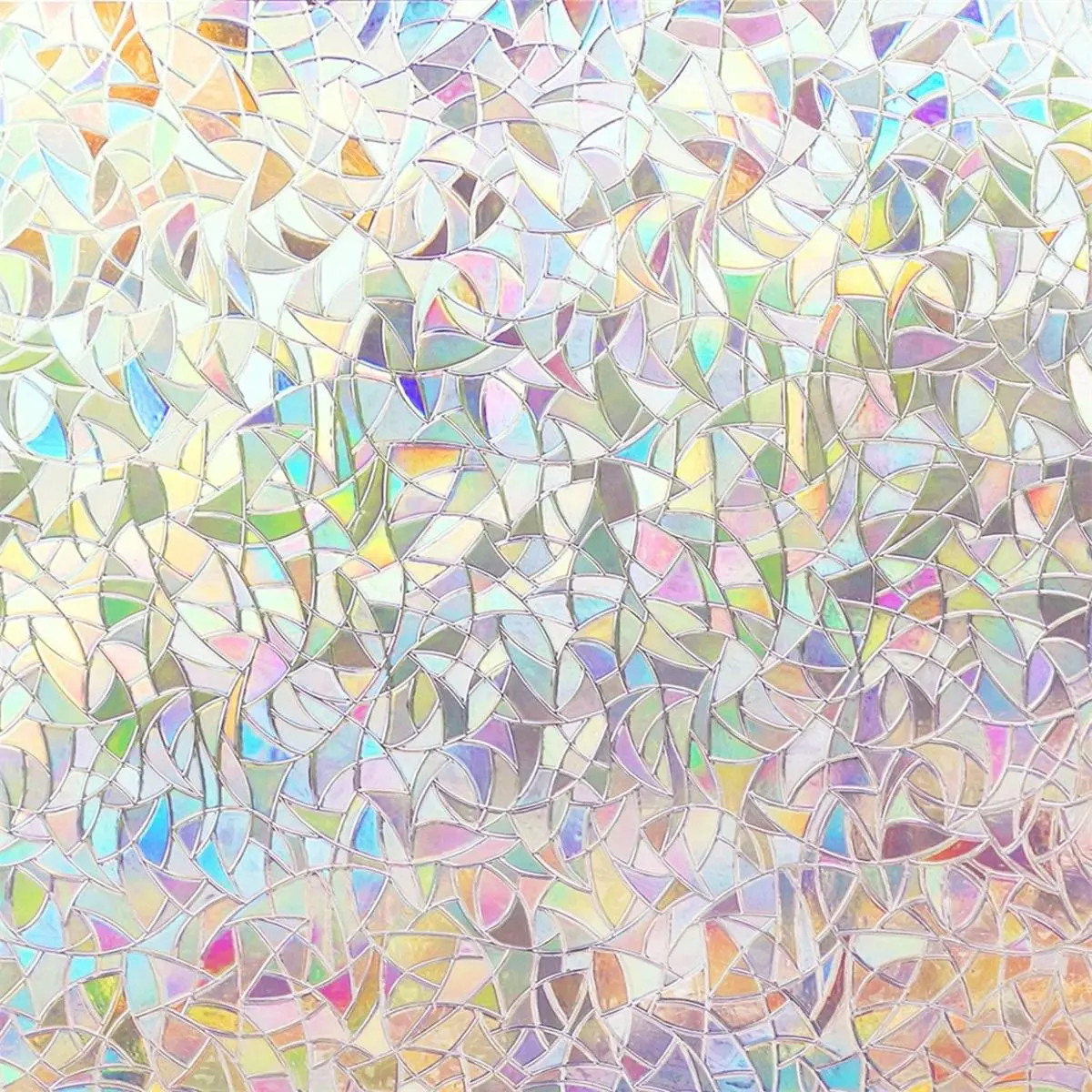 Geometric Pattern Window Privacy Film, 1 Roll Static Clings Vinyl 3D Decals, Colorful Window Film for Glass Door, Heat Control Anti UV Window Stickers, Decorative