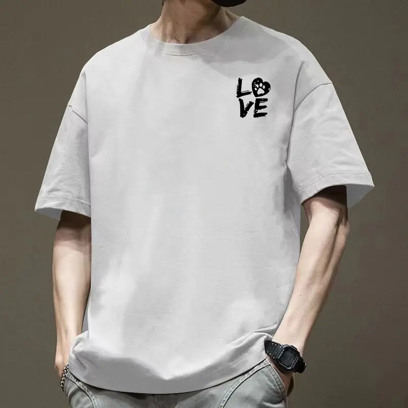 oversized t shirt man summer new short sleeve men clothes loose plus size top mens t shirt round neck fashion t shirt for men Fabric Menswear