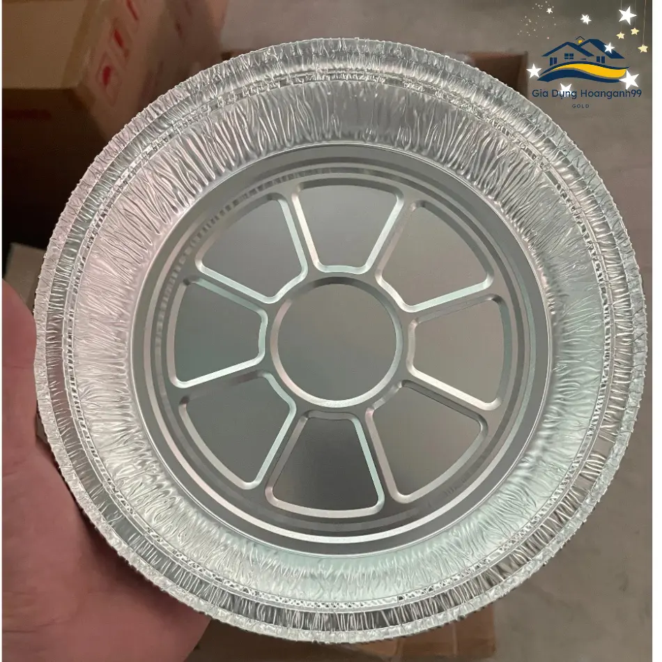 Combo 50 100 Khay Giấy Bạc Lót Nồi Chiên Không Dầu, Lò Nướng - Khuôn Đĩa Nhôm Đựng Thức Ăn, Thực Phẩm Giấy bạc