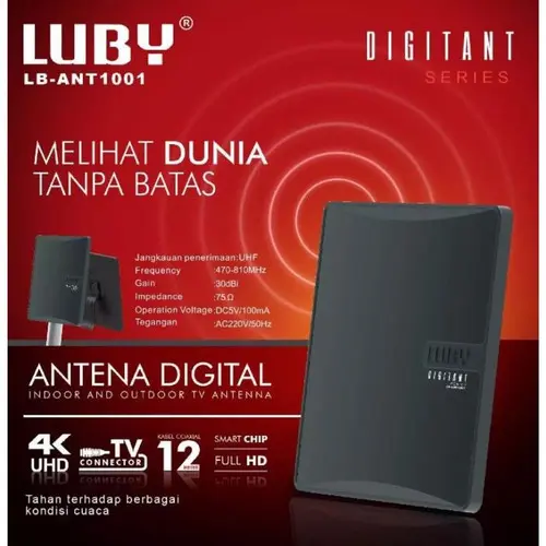 Antena TV Digital Luby LB-ANT 1001/ Antena Tv Digital Indoor & Outdoor TV Digital Kabel