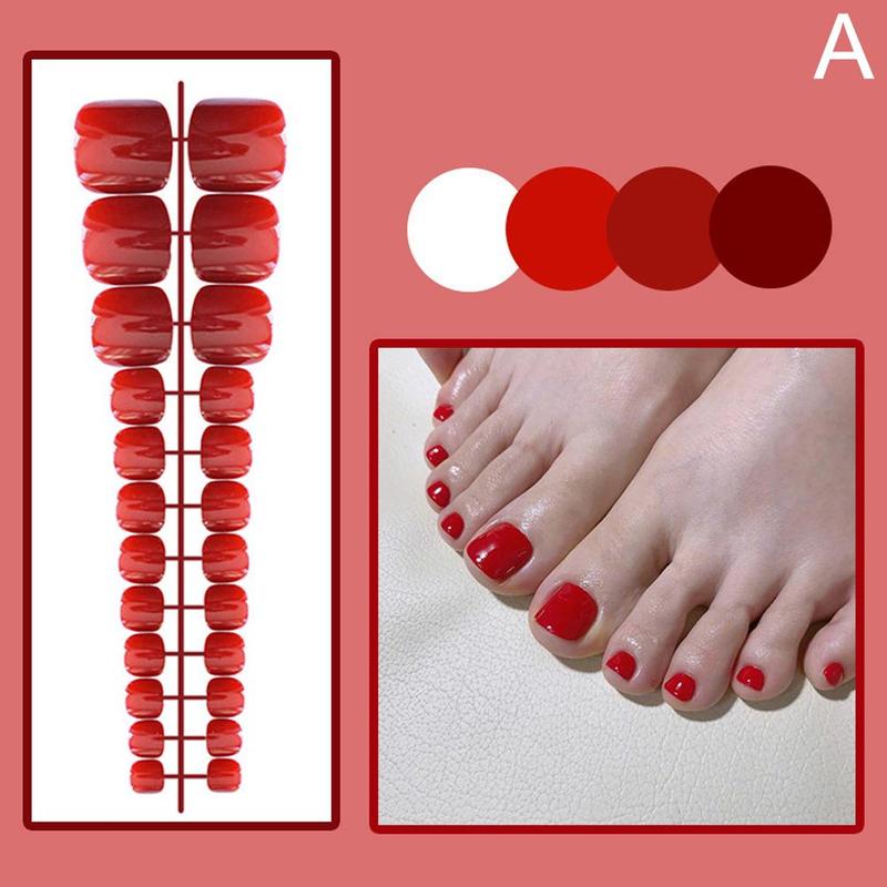 Product Introduction of Kuku Kaki Fesyen DIY, Set Kuku Palsu, 24Pcs, Reka Bentuk Mani, Set Pakai Harian, Sambungan, Y2H4, 18 Gaya Tersedia 32