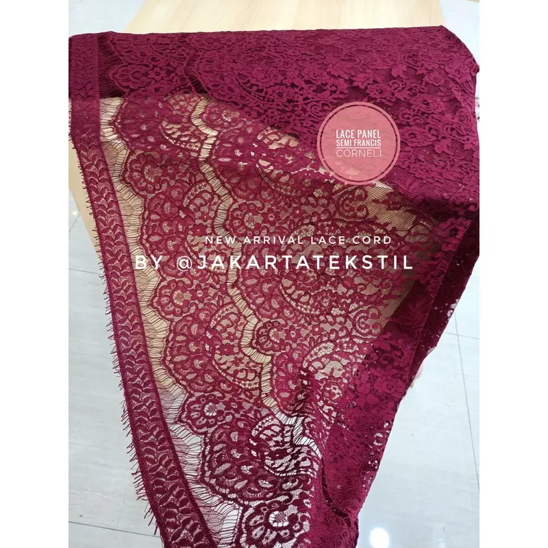 [ 453 ] KAIN LACE BROKAT PANEL SEMI FRANCIS SOLTIS CORNELI (Harga per 2.5meter x 1.45m) 7