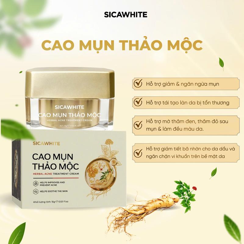 [D15][Dòng Nâng Cấp] Cao Mụn Thảo Mộc (15gr)- Không Đỏ Không Sưng Không Bong Da - Hỗ Trợ Chăm Sóc Da Mụn, Hỗ Trợ Sáng Da