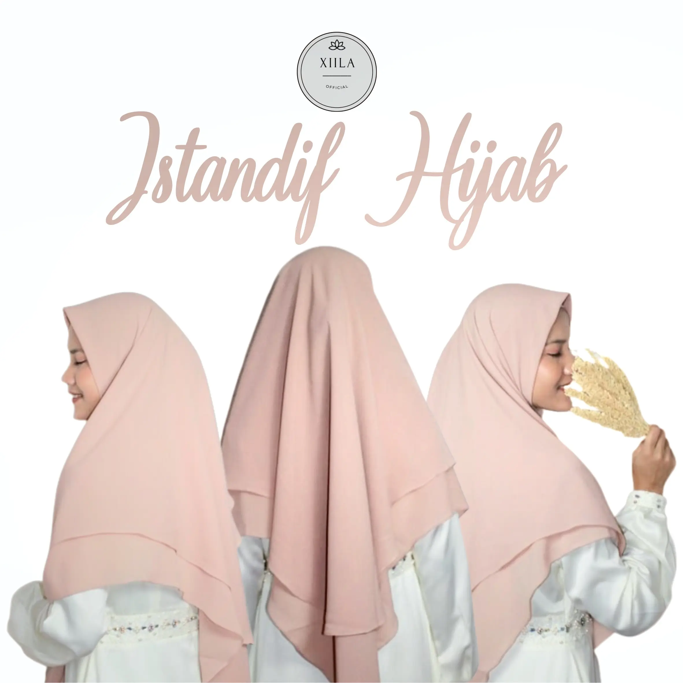 hijab instan Syar'i dua layer diamond crepe Giorgette Italiano stretch 105gsm (super premium)