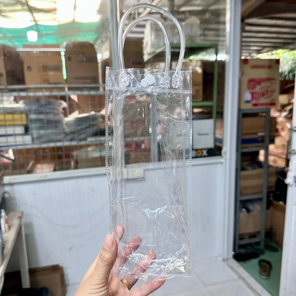 Túi nhựa đựng ly giữ nhiệt trong suốt có quai xách tiện lợi