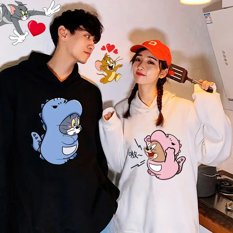GRATIS ONGKIR [ HARGA PROMO ] Hoodie Tom & Jerry Dino Cute Couple Korea Style | Dhea Fashion COD - TERLARIS 3