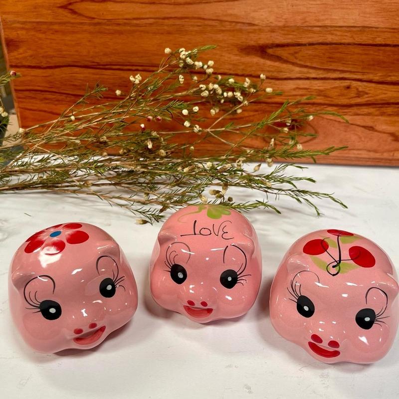 Ống Tiết Kiệm Heo Đựng Tiền Gốm Sứ Bát Tràng 11x9cm - 6 Màu - Nhét Nhẫn 