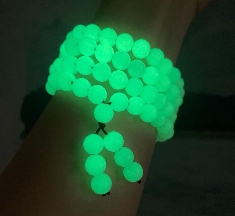 Chuỗi vòng tay 108 hạt Đá dạ quang (Đá dạ minh châu) size hạt 8ly Kỷ niệm Tốt đẹp Phụ Kiện Đeo Tay