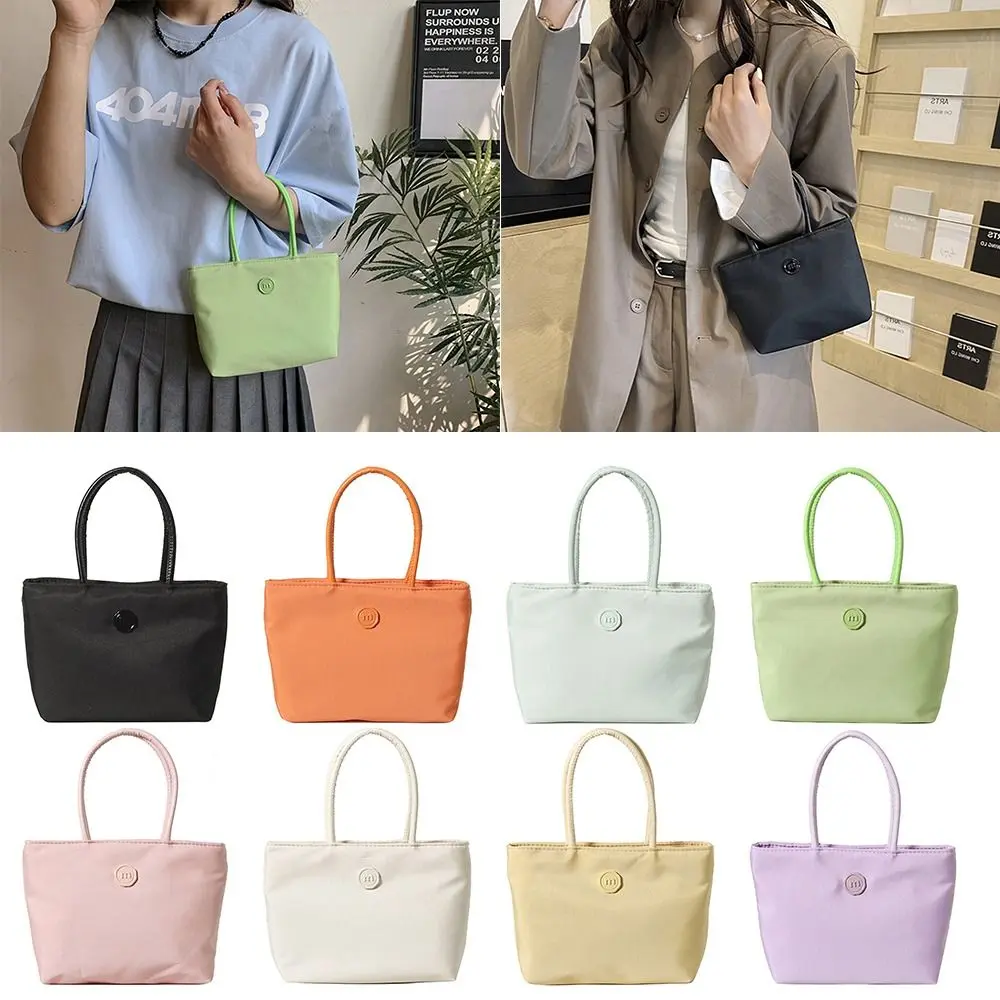 Creative Nylon Tote Bag Solid Color Multicolor Single Shoulder Bags High-capacity Daily HandHold Bag Shopping Commuting