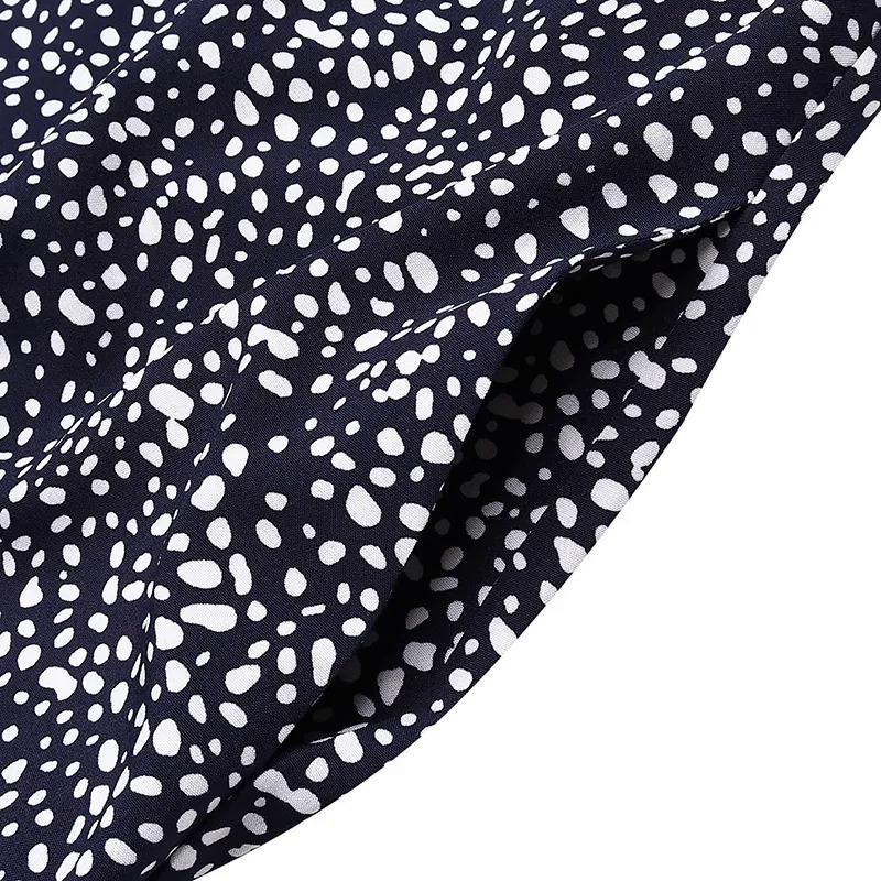 Product Introduction of SS24 Women Muslim Long Sleeve Abaya Kaftan Polka Dots Casual Loose Shirt Dress 2023. 13