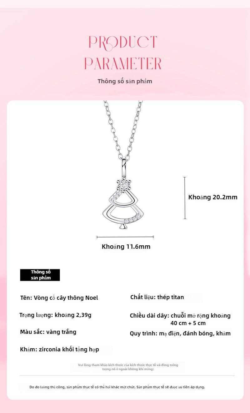Product Introduction of Vòng Cổ Cây Thông Noel, Dòng Prologue Mùa Đông, Thiết Kế Chính Hãng Dành Cho Phụ Nữ, Đơn Giản Và Rỗng Với Zircon, Mặt Dây Chuyền Bằng Thép Không Gỉ, Dây Chuyền Xương Đòn, Món Quà Giáng Sinh Tuyệt Vời，vòng cổ nữ Voi Hoa 13