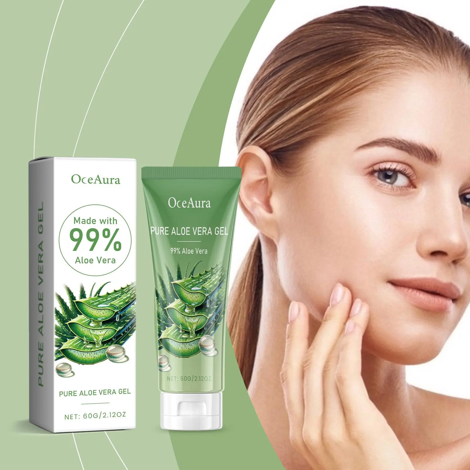 Aloe Vera Moisturizing Gel, Hydrating Face Cream, Post Sun Moisturizing Skin Care Gel, Face Gel Skincare Product for Daily Use