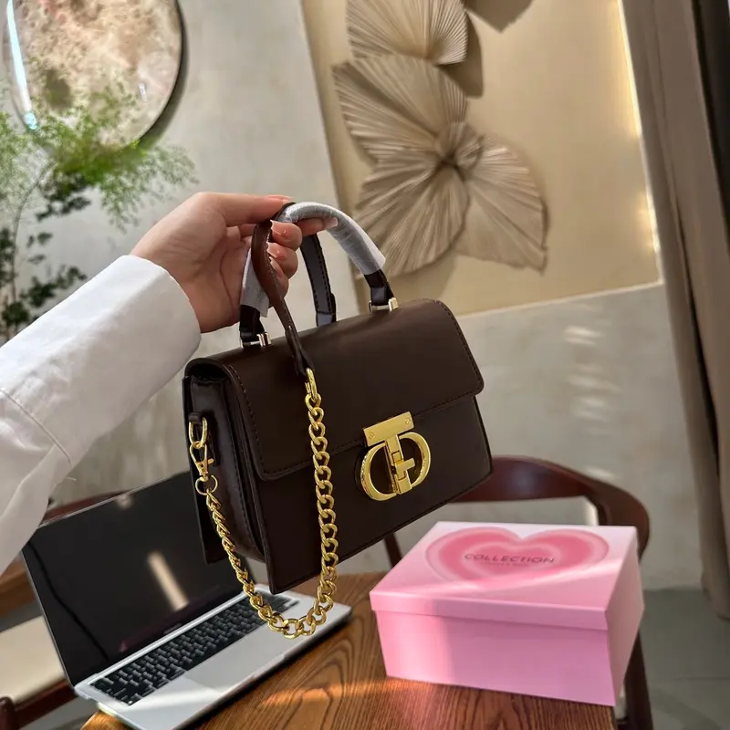 Túi Xách Tay Nữ Đeo Vai Đeo Chéo khoá T hộp Size 19cm (Bản 2 dây) Bag 8